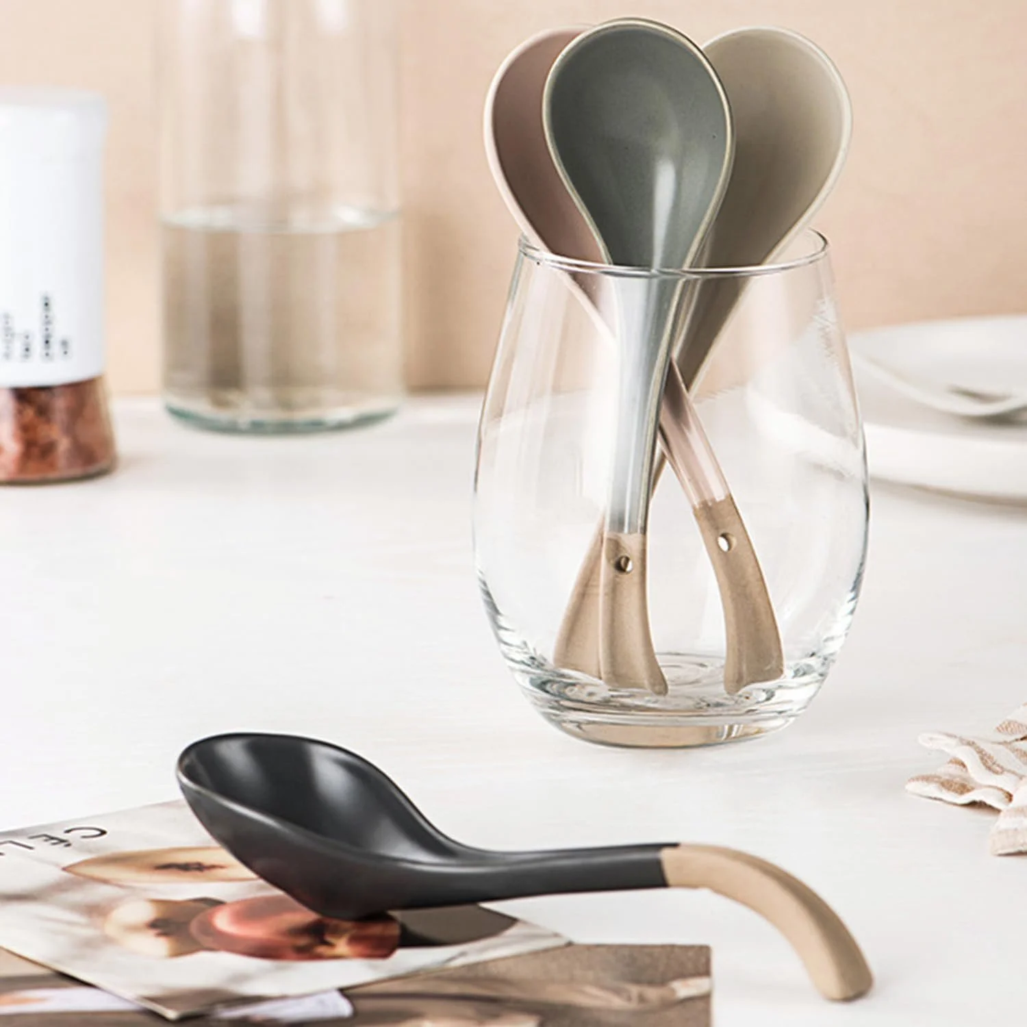 Ложка керамічна азіатська для супу, набір 4 шт., фото №2