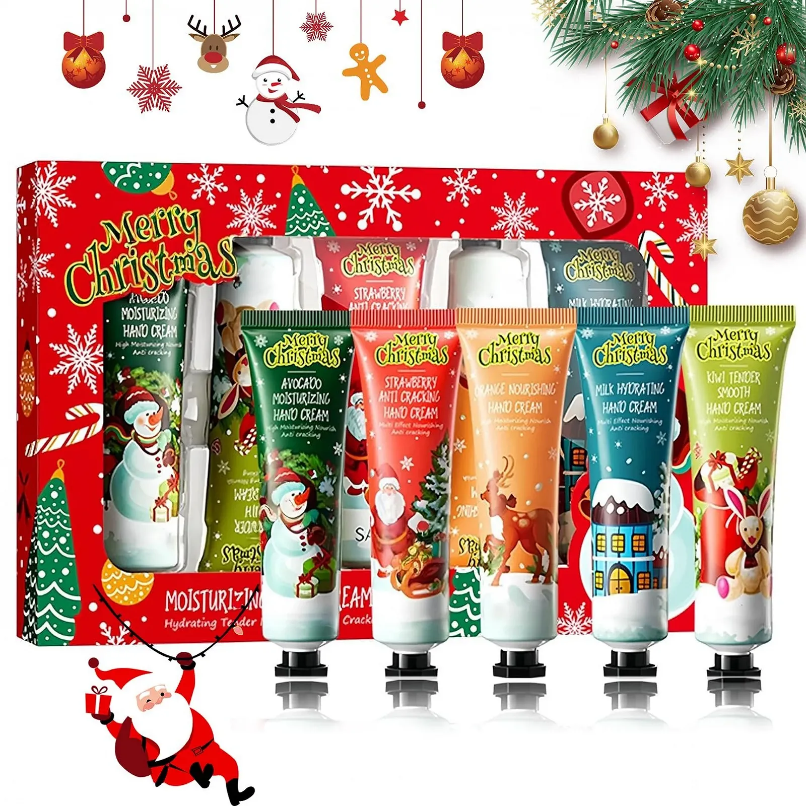 Набор кремов для рук 5 шт. Рождественский - для очень сухой потрескавшейся кожи рук и ног, фото №1