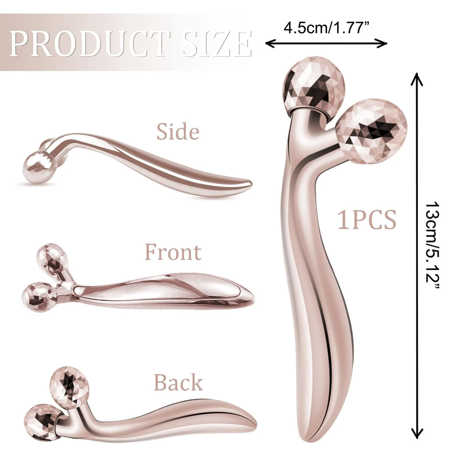 Масажер для обличчя 3D Irikdescia, ролик для обличчя з обертанням на 360°, фото №2
