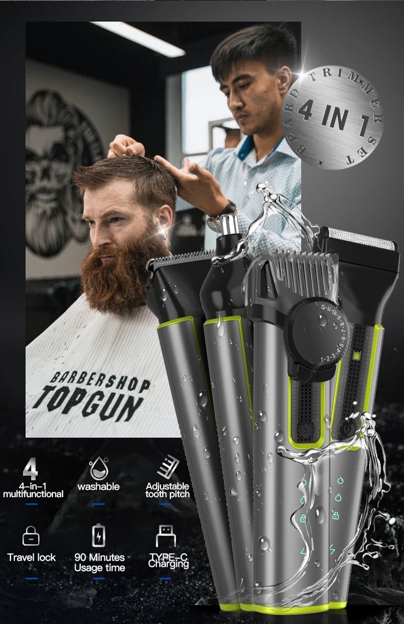 Триммер Youpin 4in1 Men's Beard Trimmer Set для стрижки волос и бороды, фото №8