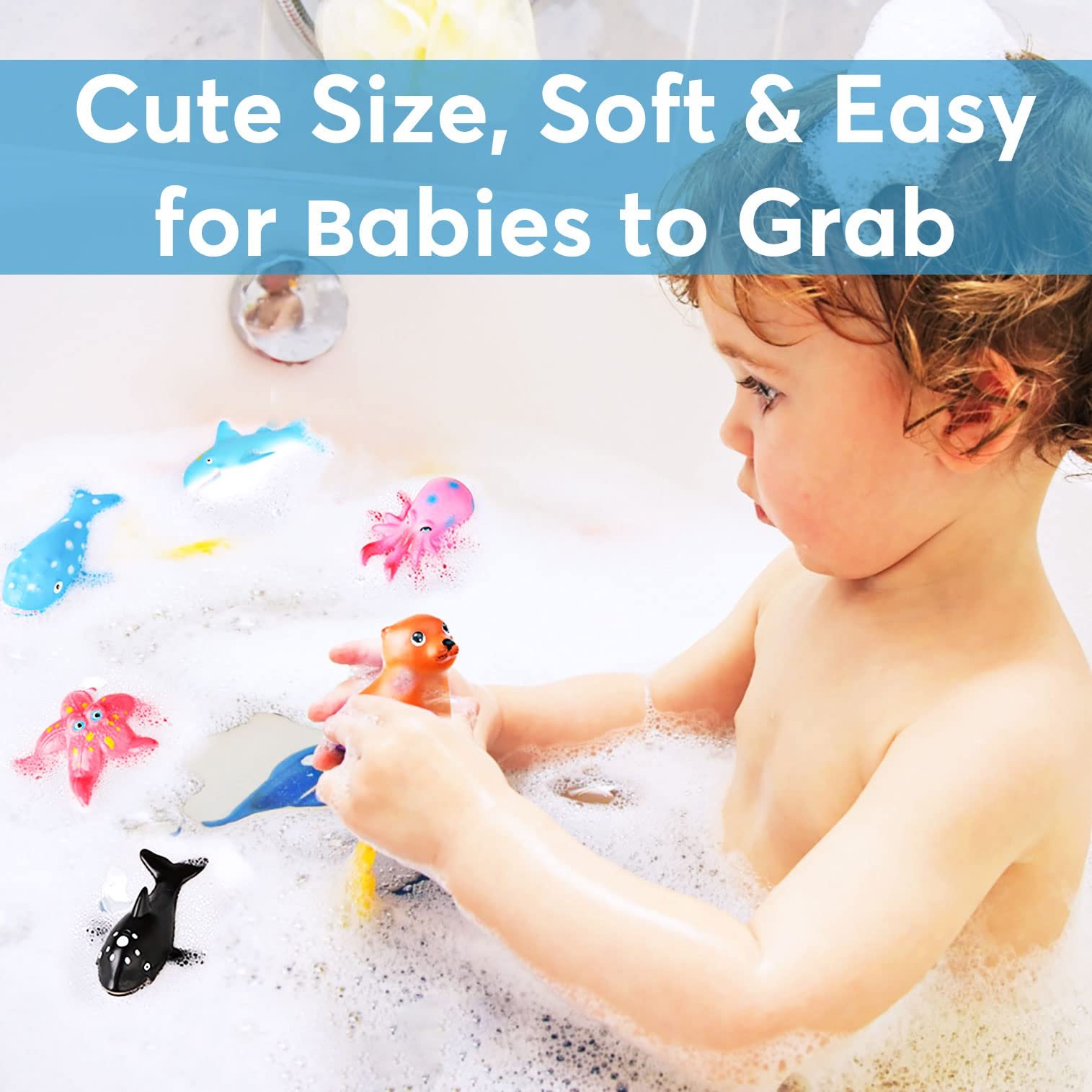 Іграшки для ванни Без отворів для дітей Oekan Морські тварини 12 шт., фото №4