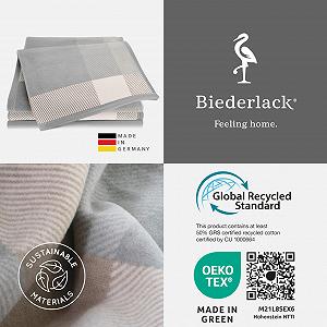 Плед Biederlack Бавовна та Polyarcyl Зроблено в Німеччині Oeko-Tex Сертифікований Плед для дивану 150 x 200 см - Фото 1
