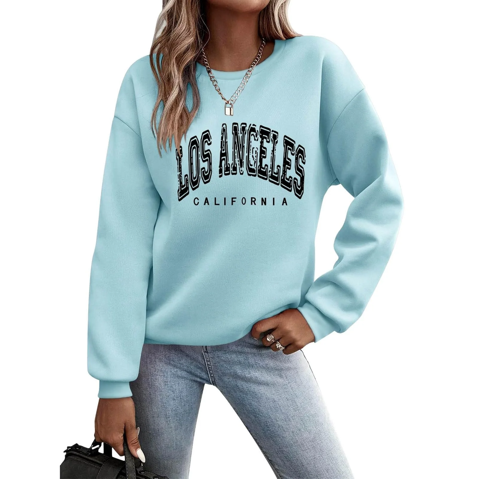 Женская толстовка Los Angeles С буквами, эстетичная, Los Angeles, Калифорния, Backwoods, аниме-графика, с открытыми плечами, повседневная, с круглым вырезом, однотонная, тонкая, худи, винтажная, осенняя, фото №2
