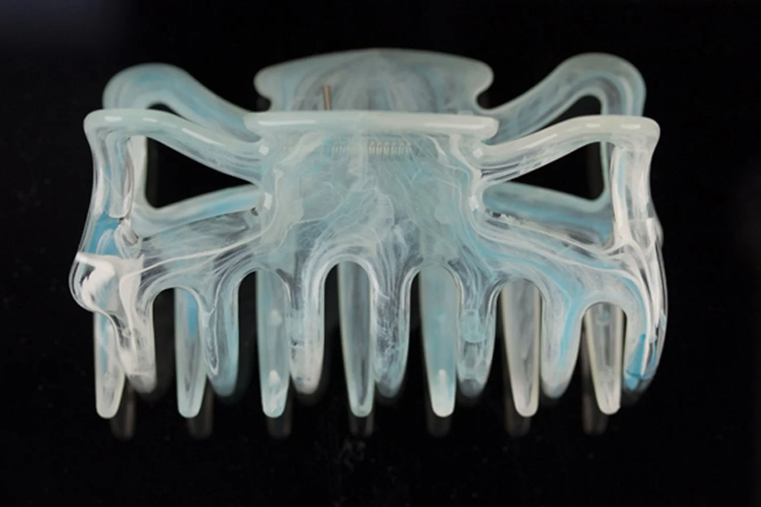 Заколка для волос WeLoveBeads большая 9 см голубая, фото №1