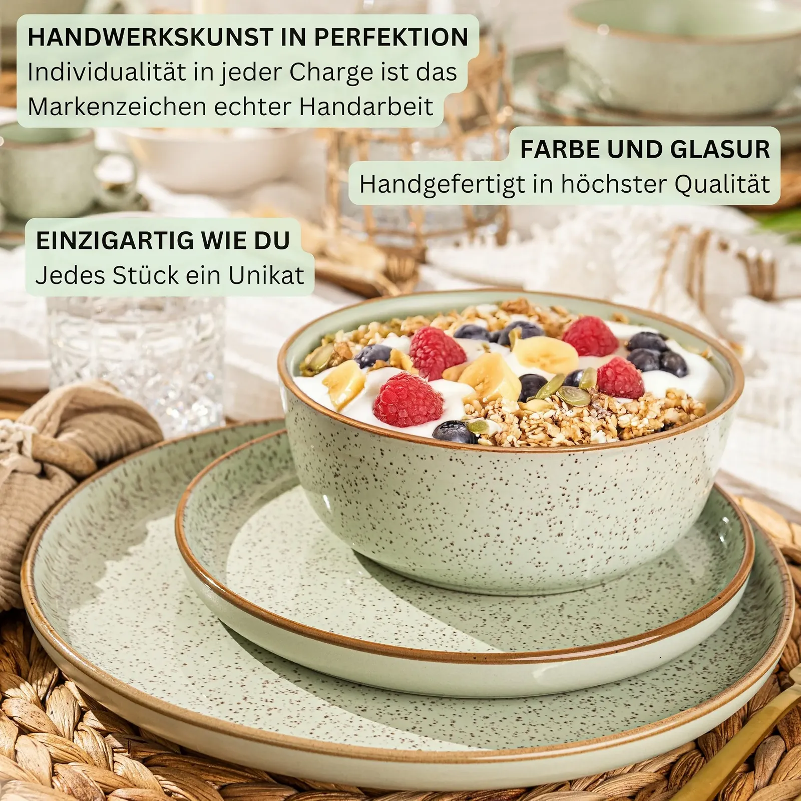 Миска Sanger Rio Mint из керамогранита, набор 6 штук, зеленый цвет (мята), 600 мл, фото №5 Миска Sanger Rio Mint из керамогранита, набор 6 штук, зеленый цвет (мята), 600 мл, фото №5