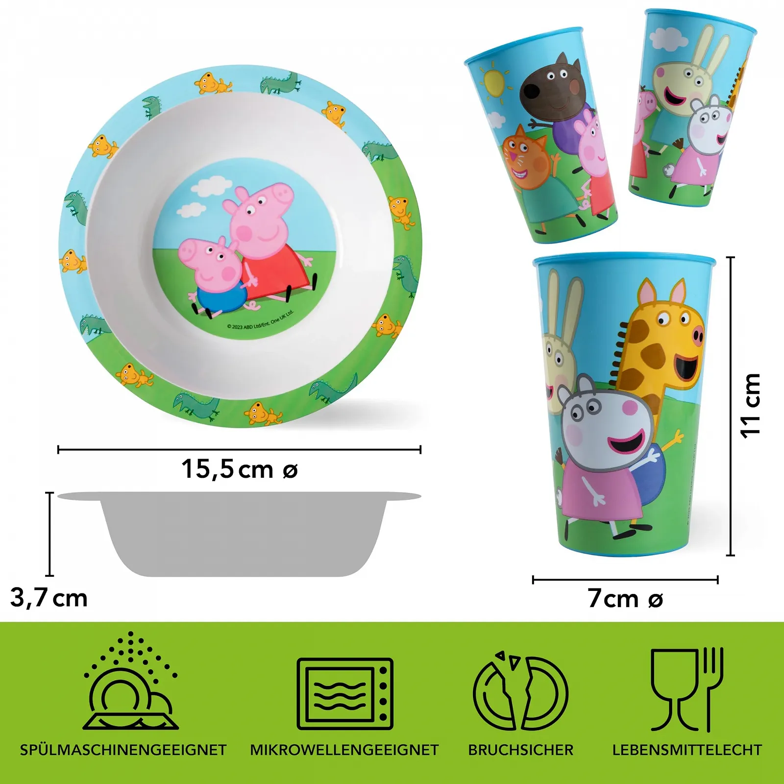 Набор для завтрака Peppa Pig, 3 предмета, фото №3