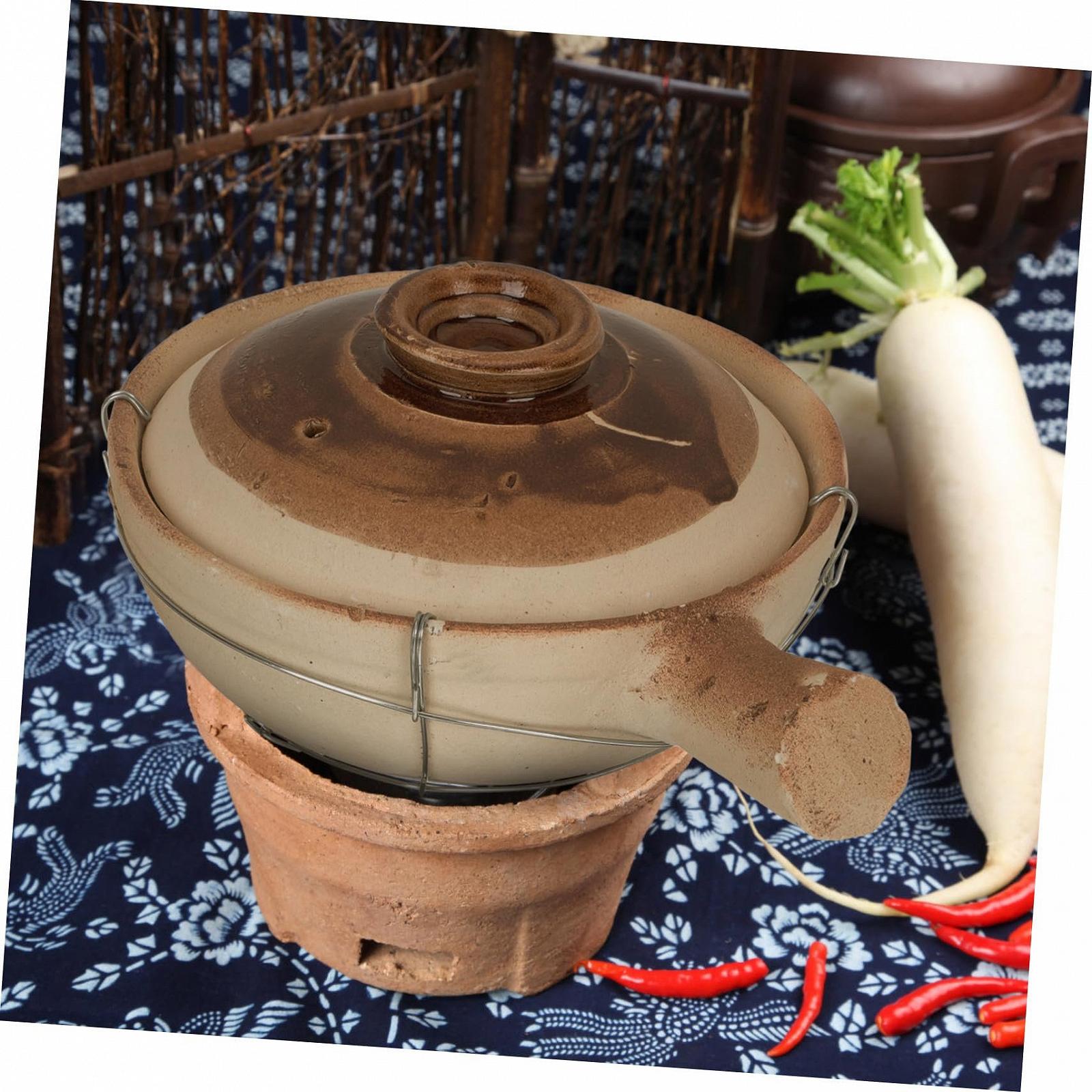 Горщик для тушкування TOPBATHY Китайський стиль З ручкою Керамічний, фото №3