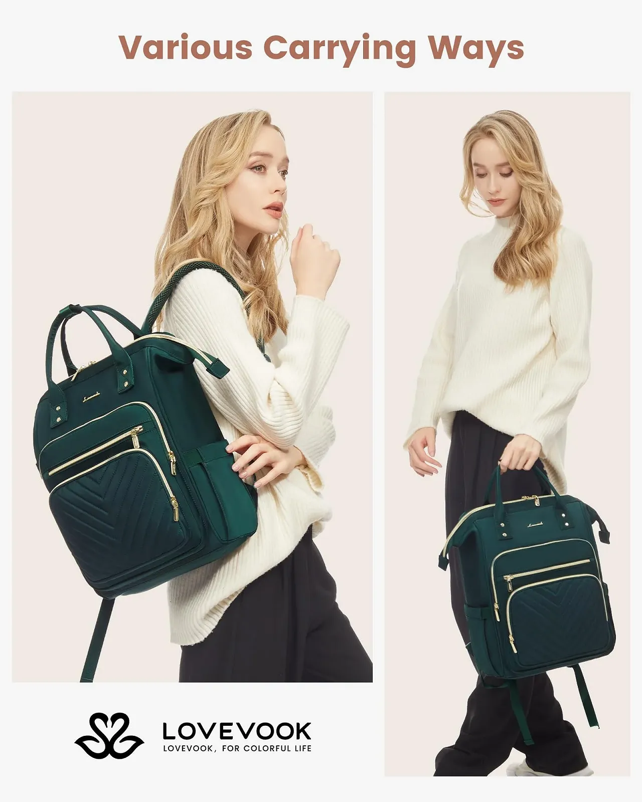 Рюкзак для ноутбука LOVEVOOK 17.3" USB Dark Green, фото №2 Рюкзак для ноутбука LOVEVOOK 17.3" USB Dark Green, фото №2