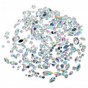 Украшения Стразы 300 штук Акриловые Камни с Плоской Спинкой Аксессуары для Ногтей Клей для Ногтей Стразы для Поделок - Фото 1