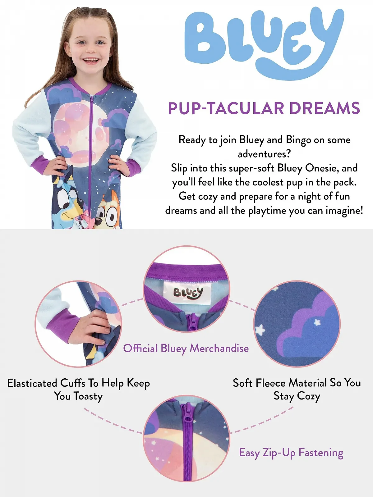 Піжама BlueY Блакитний Фіолетовий One Size Мультяшні Штани Дитячі Унісекс Блуі та Бінго, фото №4 Піжама BlueY Блакитний Фіолетовий One Size Мультяшні Штани Дитячі Унісекс Блуі та Бінго, фото №4