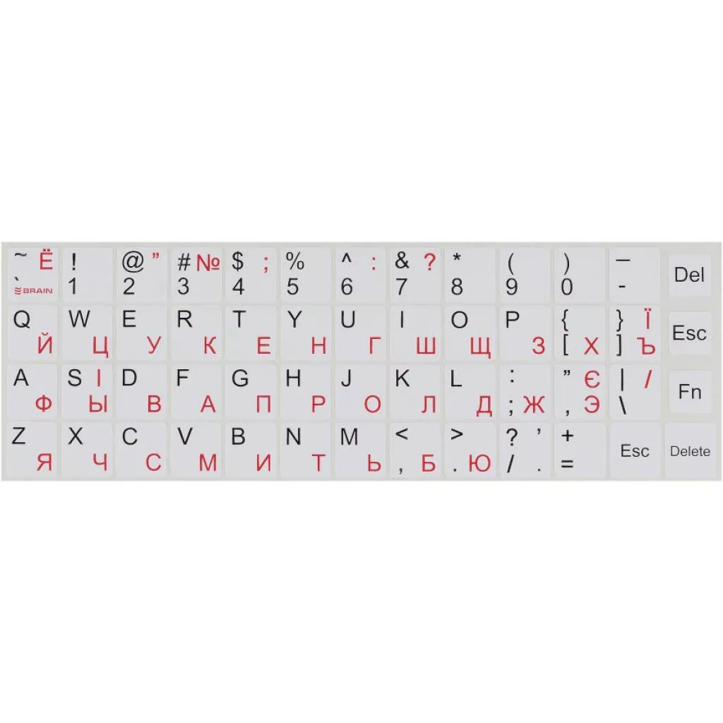 Наклейка на клавиатуру BRAIN white STBRNTRWHITE, фото №1 Наклейка на клавиатуру BRAIN white STBRNTRWHITE, фото №1