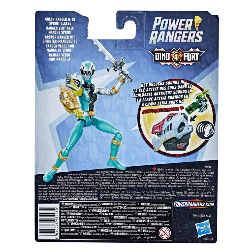 Фигурка Power Rangers Dino Fury Green Ranger with Sprint Sleeves 15 см Разноцветная, фото №5
