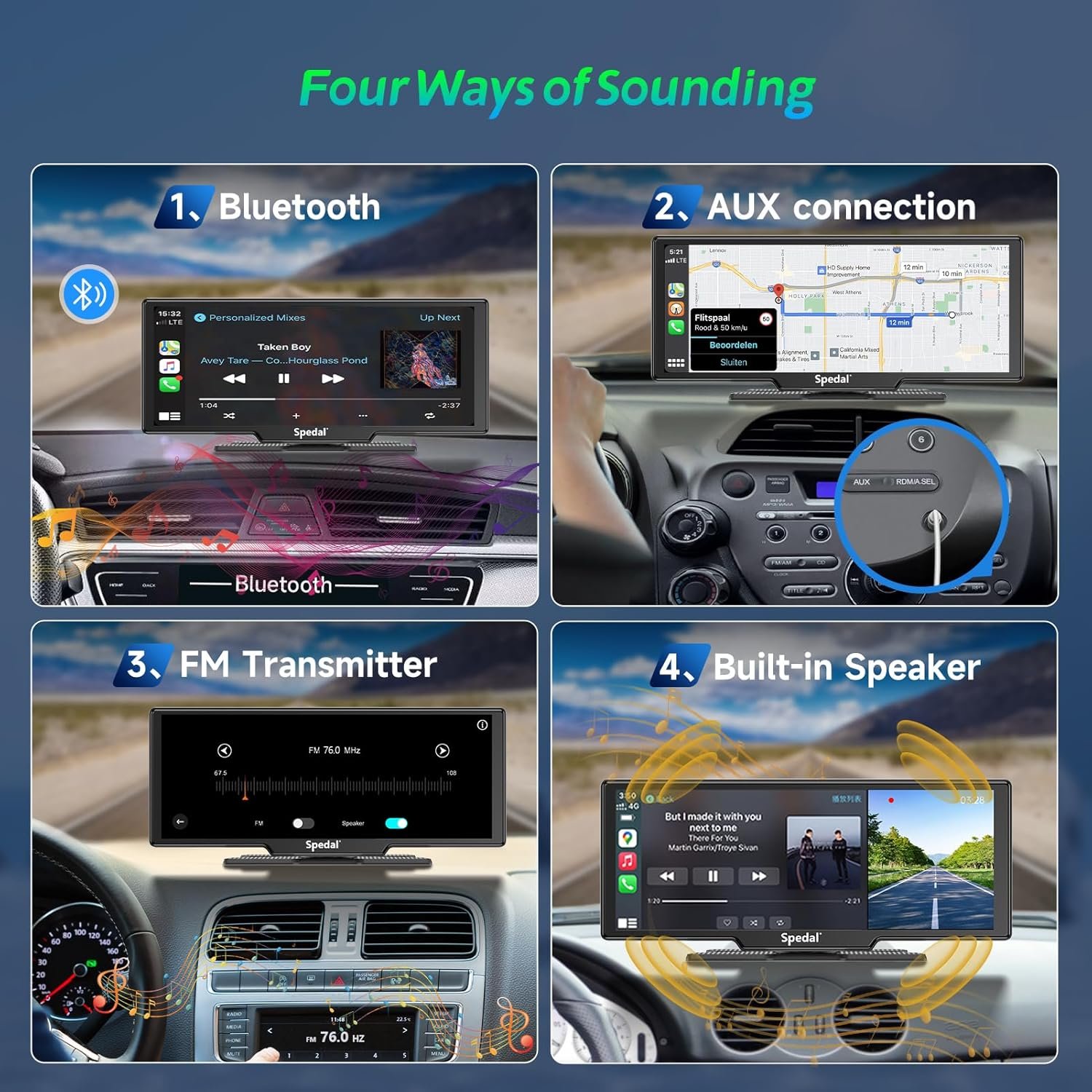 Автомагнітола Spendal CL860 / 9.3" / Сенсорна / Apple CarPlay / Android Auto / Bluetooth / WI-FI / FM / AUX / TF Card, фото №7