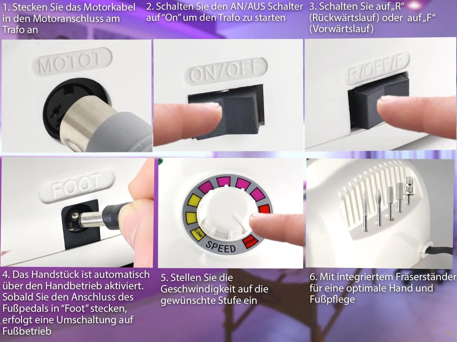 Професійний набір для манікюру та педикюру з алмазним шліфувальним набором, фото №3