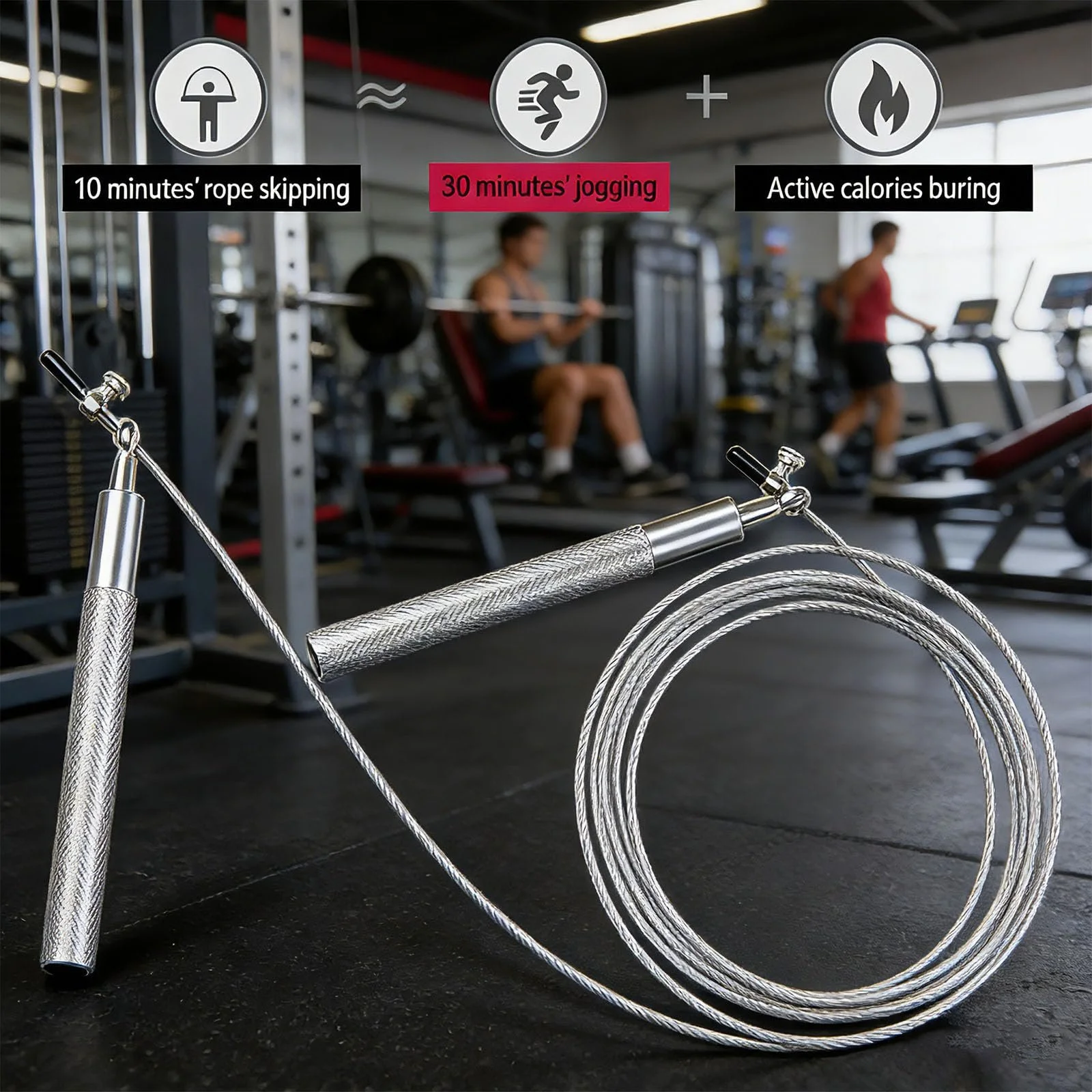 Швидкісна скакалка Speed Rope 360° Fitness 300 см Aluminium Handles Регульована, фото №3 Швидкісна скакалка Speed Rope 360° Fitness 300 см Aluminium Handles Регульована, фото №3