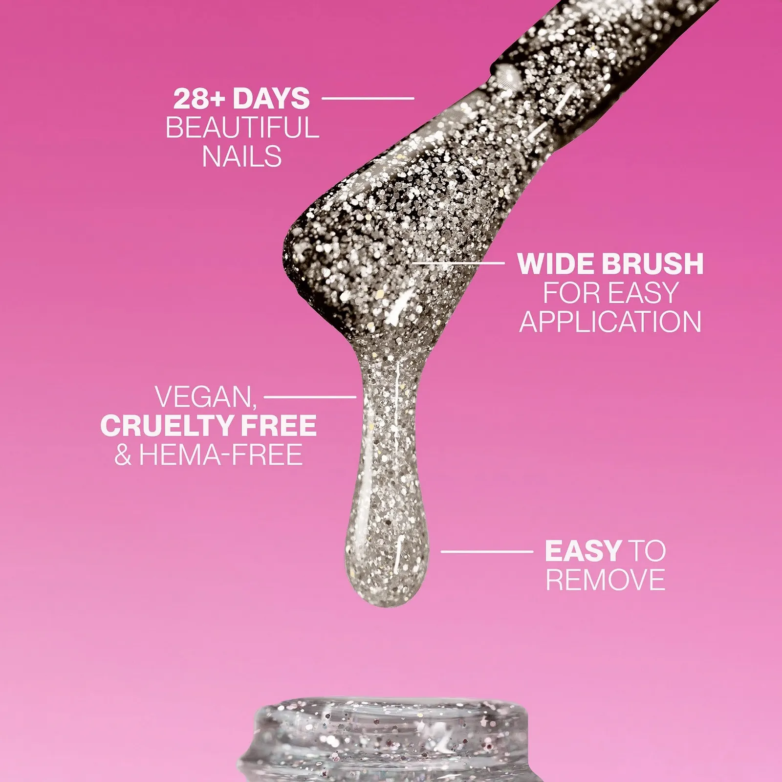 Гель-лак Pink Gellac 304 Radiant White, 15 мл, белый, фото №3