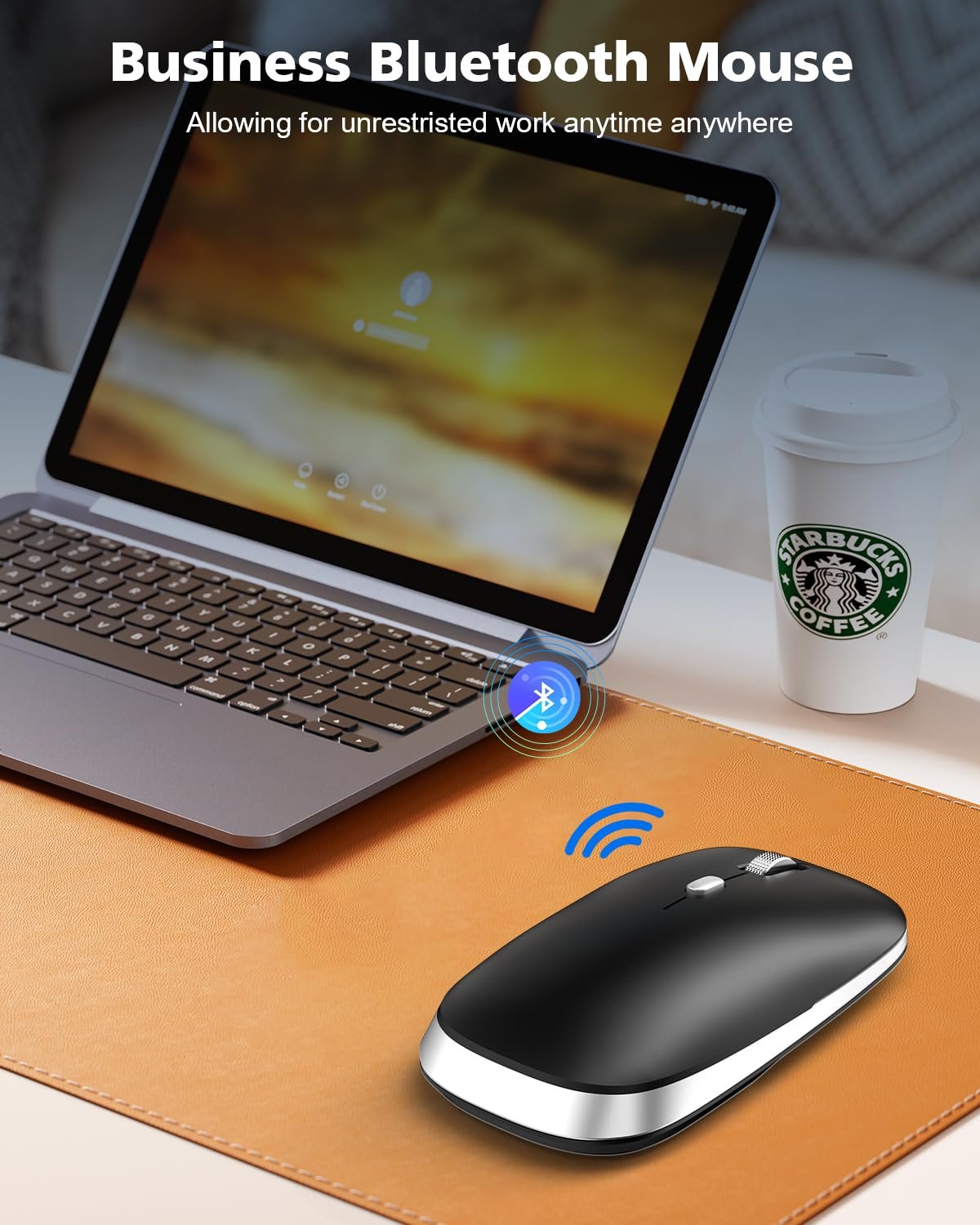 Мышь PINKCAT Bluetooth Беспроводная Bluetooth 4.0, 800/1200/1600 DPI, Эргономичная Тихая, Черный, фото №3