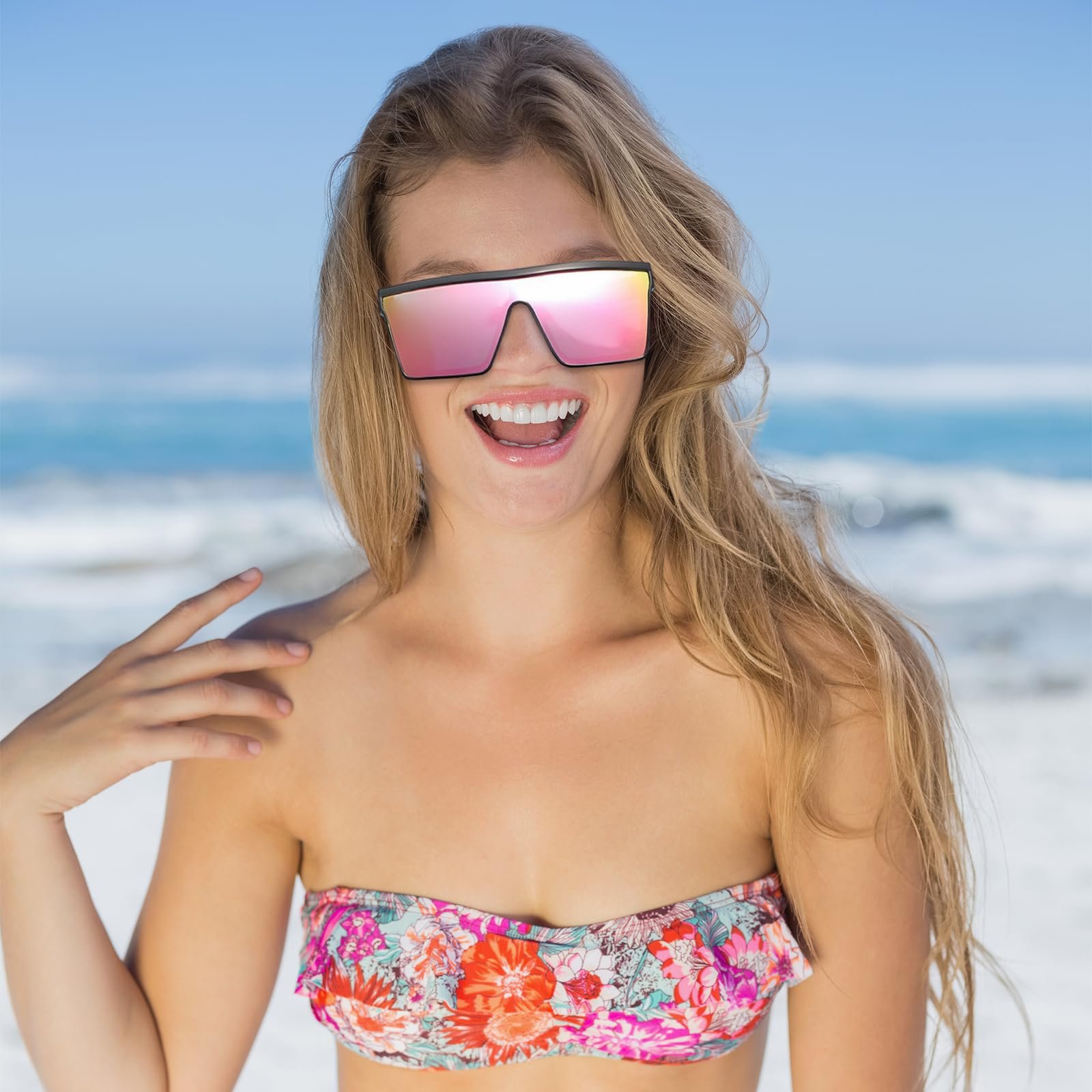 Сонцезахисні окуляри квадратні FUIPVGI, 3 пари, оверсайз, плоский верх, для жінок та чоловіків, фото №6 Сонцезахисні окуляри квадратні FUIPVGI, 3 пари, оверсайз, плоский верх, для жінок та чоловіків, фото №6