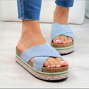 Шлепанцы Повседневные Широкие С Толстой Подошвой С Открытым Носком synthetic.ua - Фото 1