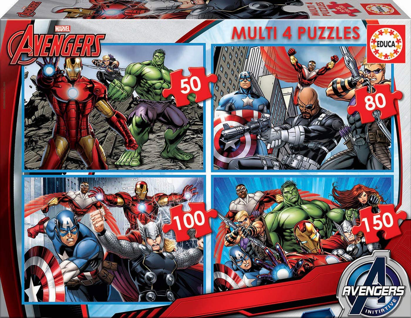 Пазл Educa Avengers Multi Puzzle набор из 4 шт., фото №1