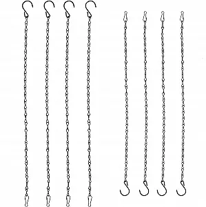 Цепи для подвесных корзин SZCXDKJ набор 8 штук металл 25 см и 80 см Черный - Фото 1