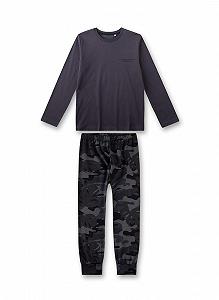 Піжама Sanetta для хлопчиків довга темно-сіра - Фото 1