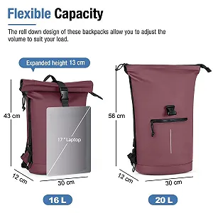 Рюкзак для ноутбука Roll-Top 17 дюймів 16-Waterproof Hiking Lightweight L synthetic.ua - Фото 1
