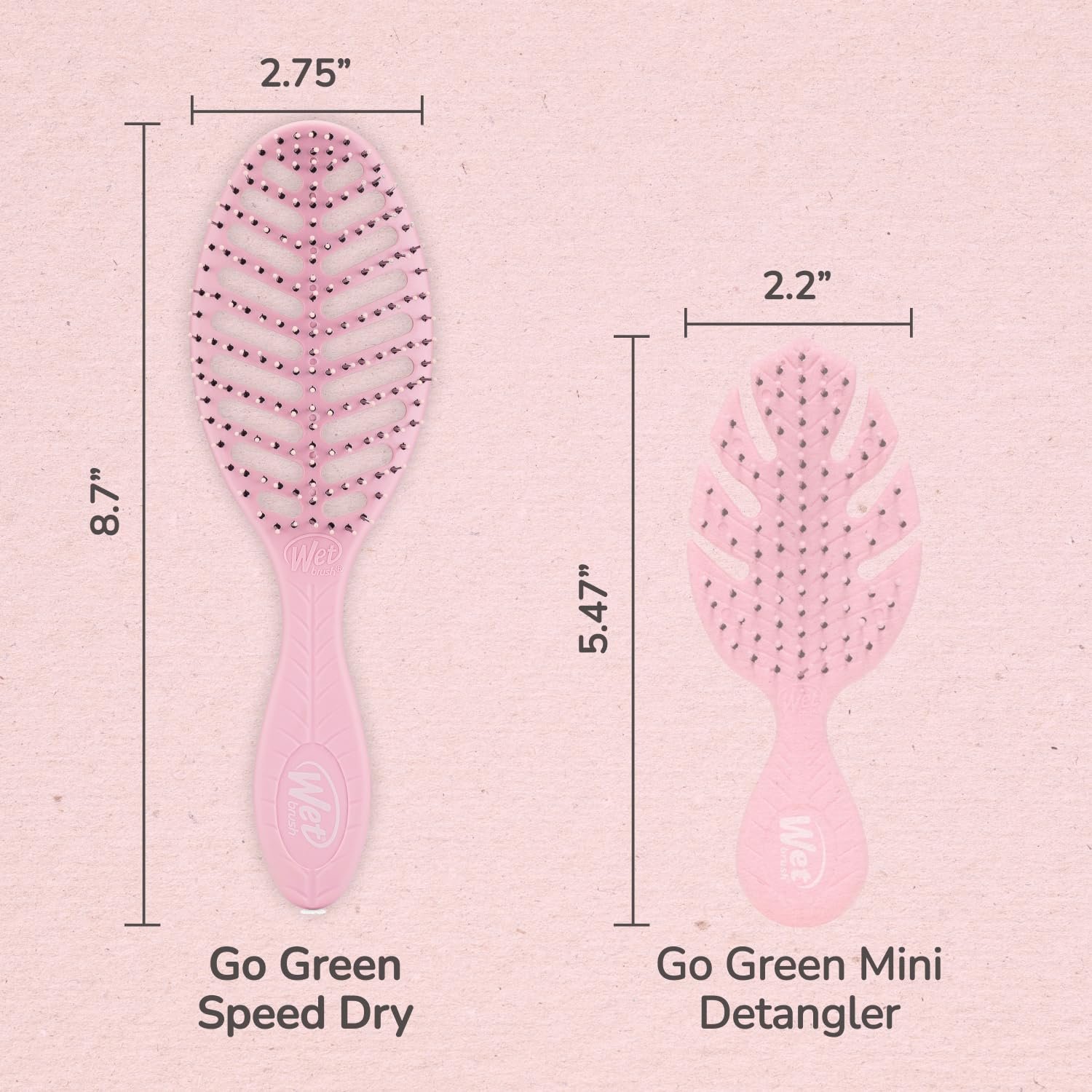 Щітка WetBrush Go Green Speed Dry Detangler з щетинками HeatFlex, рожева, фото №7