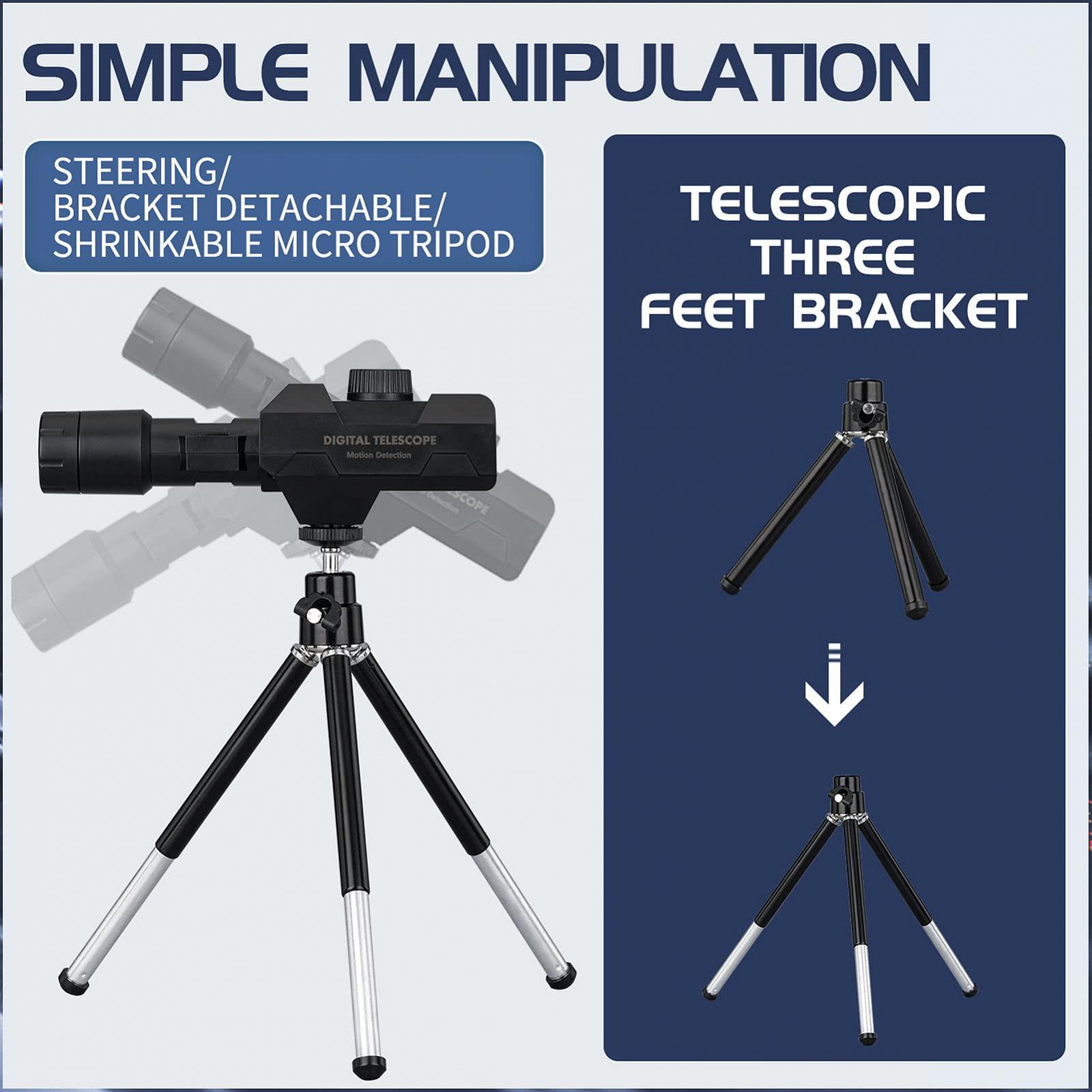 Монокуляр WiFi Цифровий Телескоп для Дорослих 70x Зум 1920X1080 Монокуляр Камера з Штативом 1/4 Гвинтові З'єднання для Спостереження за Птахами, фото №6 Монокуляр WiFi Цифровий Телескоп для Дорослих 70x Зум 1920X1080 Монокуляр Камера з Штативом 1/4 Гвинтові З'єднання для Спостереження за Птахами, фото №6