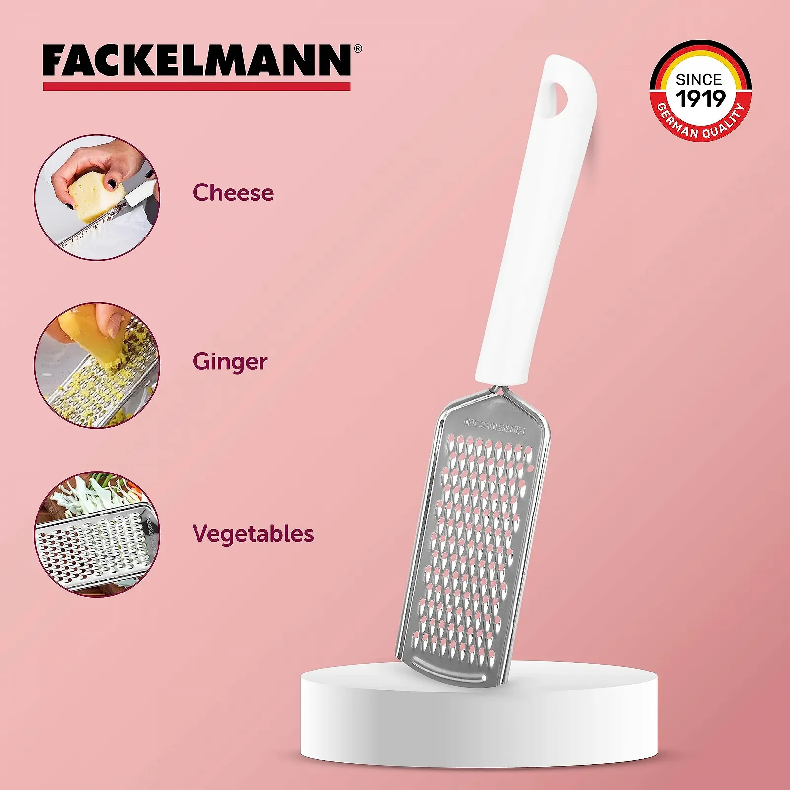 Терка Fackelmann Arcadalina з нержавіючої сталі, Білий/Сріблястий, фото №6