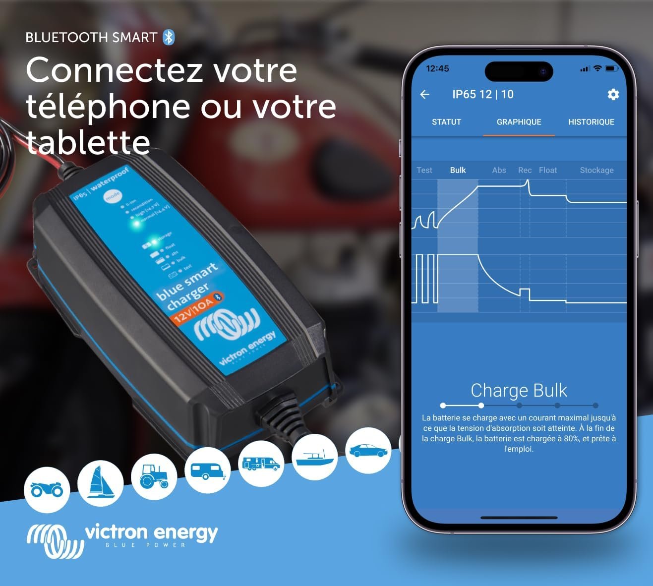 Зарядное устройство Victron Energy Blue Smart IP65 12 Volt 10 Аmp, фото №3 Зарядное устройство Victron Energy Blue Smart IP65 12 Volt 10 Аmp, фото №3