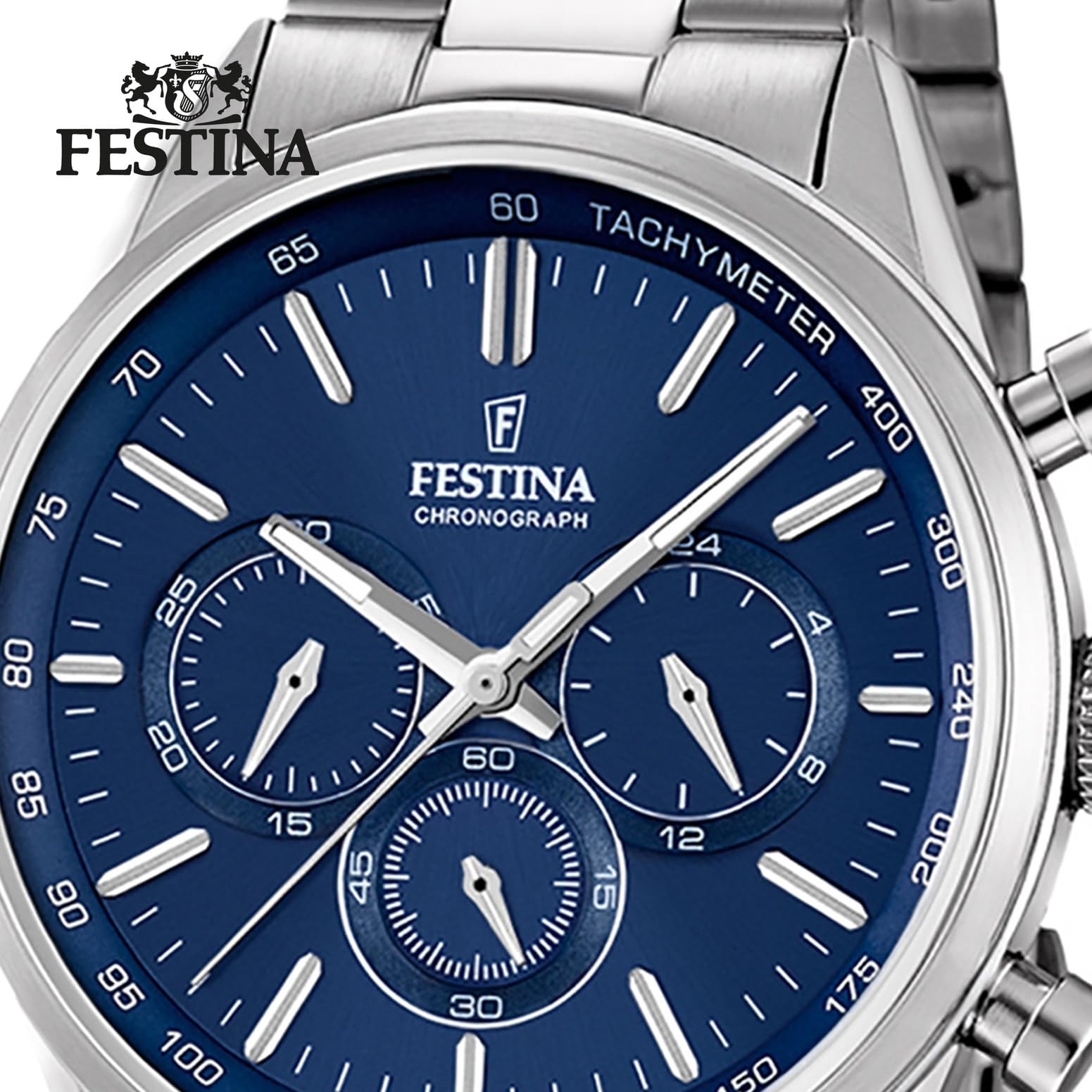 Часы FESTINA Timeless Chronograph D1UF16820/2 Мужские Кварцевые Нержавеющая сталь Серебристый, Браслет, фото №4