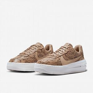 Кроссовки Nike Air Force 1 PLT.AF.ORM Snakeskin Print (W) Коричневый, размер 36.5 synthetic.ua - Фото 1