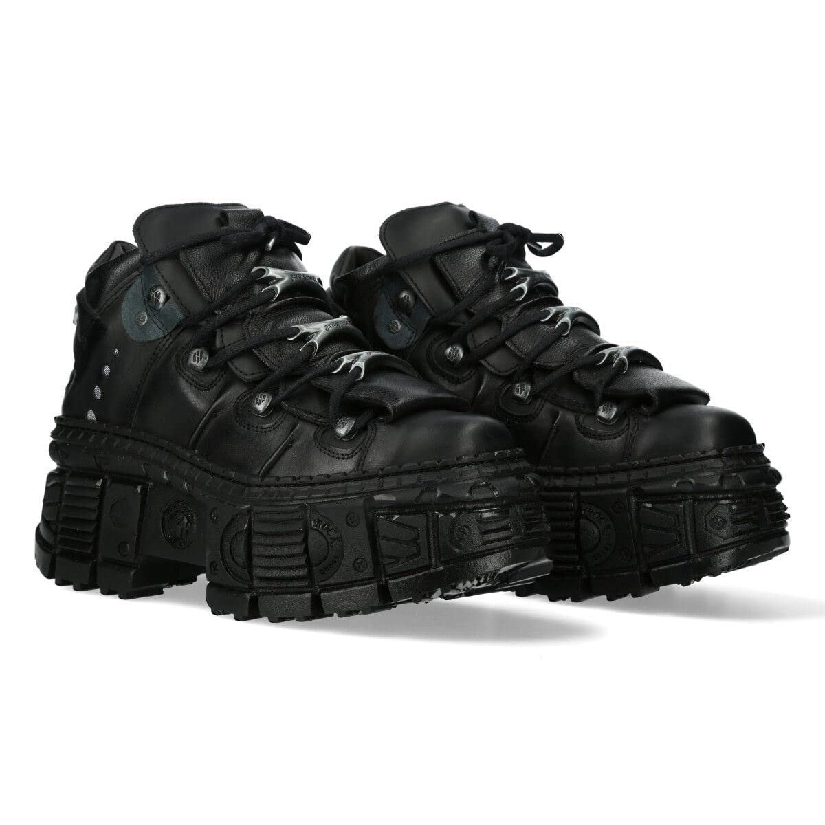 Ботинки New Rock WALL106-S12 Metallic Черный Кожа Платформа, фото №2