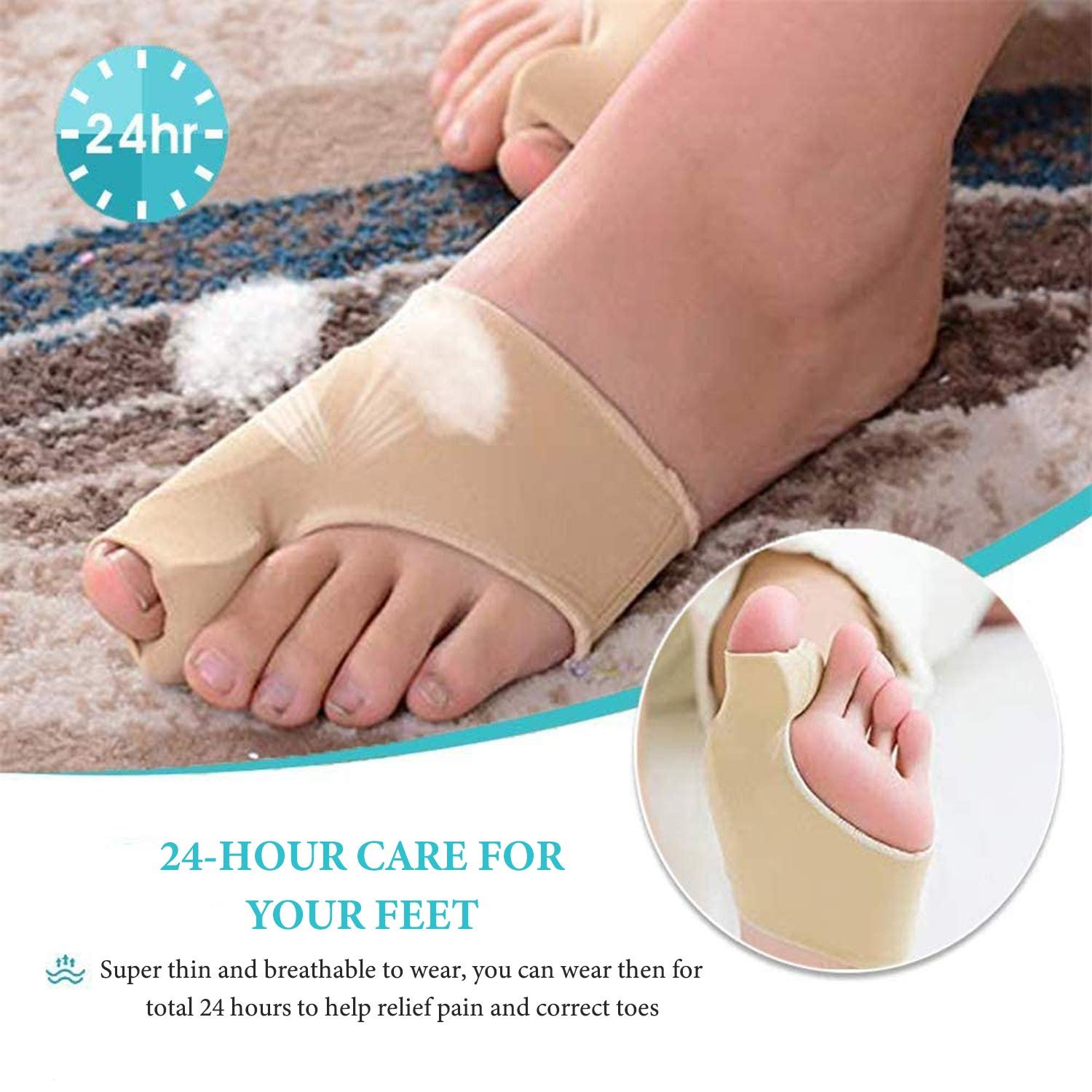 Коректор великого пальця стопи Без операційна корекція Hallux Valgus при перекриваючихся пальцях, Бурсит, Коректор вирівнювання великого пальця стопи та роздільник, Зручна ходьба (4 пари), фото №3 Коректор великого пальця стопи Без операційна корекція Hallux Valgus при перекриваючихся пальцях, Бурсит, Коректор вирівнювання великого пальця стопи та роздільник, Зручна ходьба (4 пари), фото №3