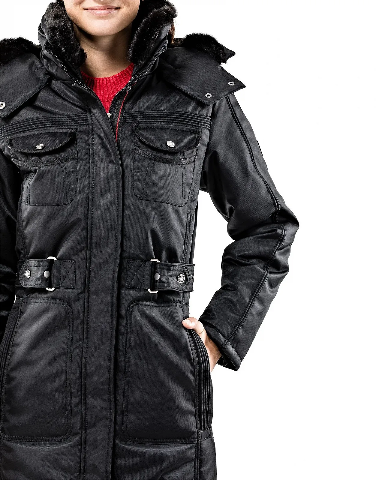 Жіноча зимова куртка Vincenzo Boretti Парка Утеплена Довжиною до колін, фото №7