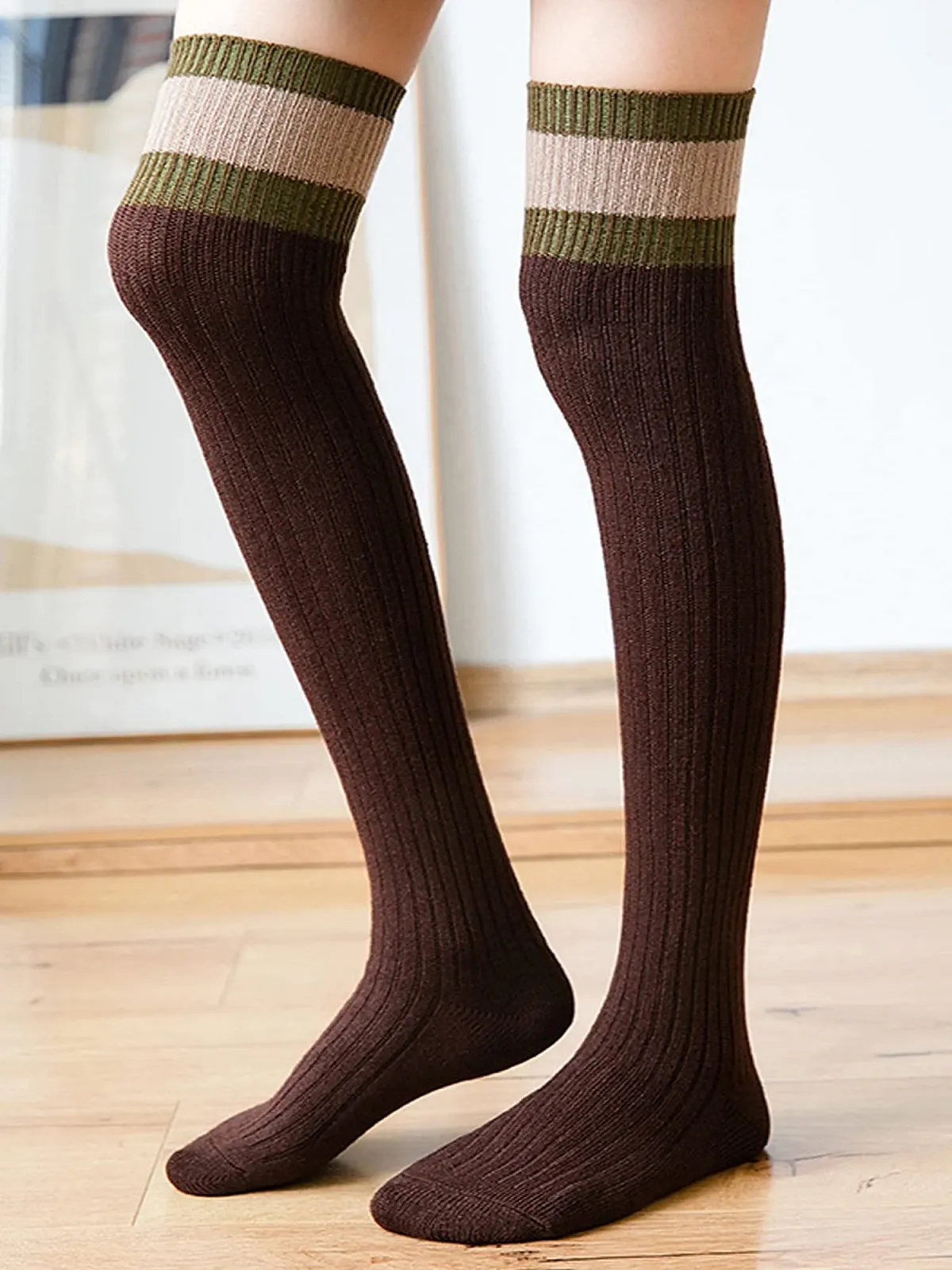 Комплект из 3 пар женских гольфов выше колена, утолщенные, однотонные, в стиле колледжа, теплые, для осени и зимы, размер 35-39, фото №6 Комплект из 3 пар женских гольфов выше колена, утолщенные, однотонные, в стиле колледжа, теплые, для осени и зимы, размер 35-39, фото №6