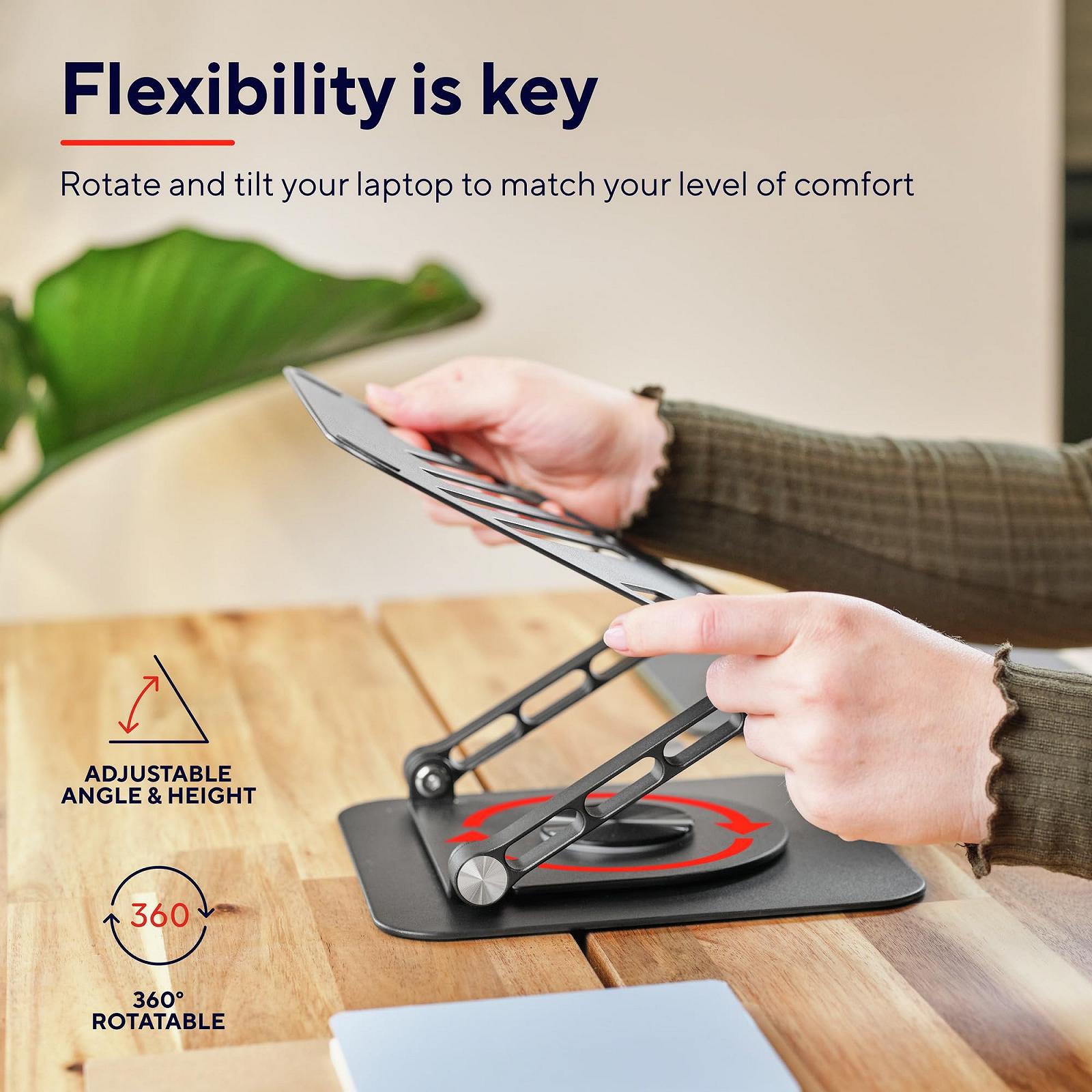 Підставка для ноутбука Trust Zeff Регульована по висоті для ноутбука 16 дюймів з обертанням на 360 градусів, складана нековзна, фото №4 Підставка для ноутбука Trust Zeff Регульована по висоті для ноутбука 16 дюймів з обертанням на 360 градусів, складана нековзна, фото №4
