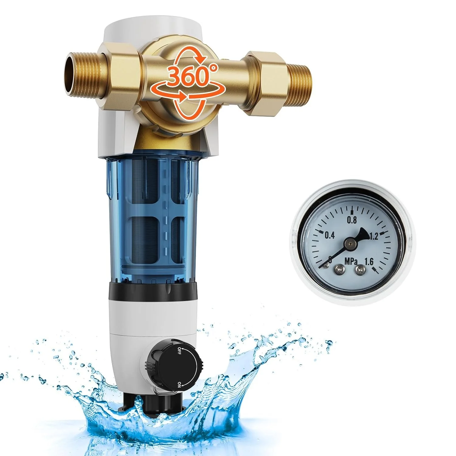 Сітчастий фільтр VEVOR Spin Down / 40 мікрон / Білий - чорний, фото №1