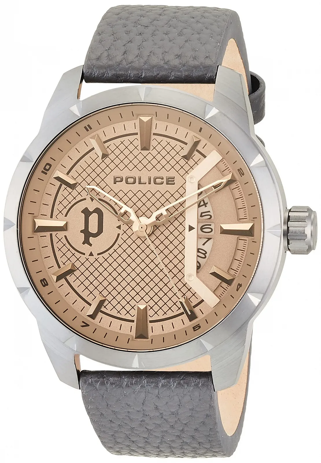 Часы Police Modern PEWJB2226903 Кварцевые Аналоговые Мужские Кожаный ремешок серо-коричневый, фото №1 Часы Police Modern PEWJB2226903 Кварцевые Аналоговые Мужские Кожаный ремешок серо-коричневый, фото №1