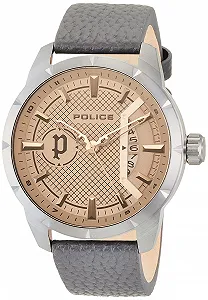 Часы Police Modern PEWJB2226903 Кварцевые Аналоговые Мужские Кожаный ремешок серо-коричневый - Фото 1