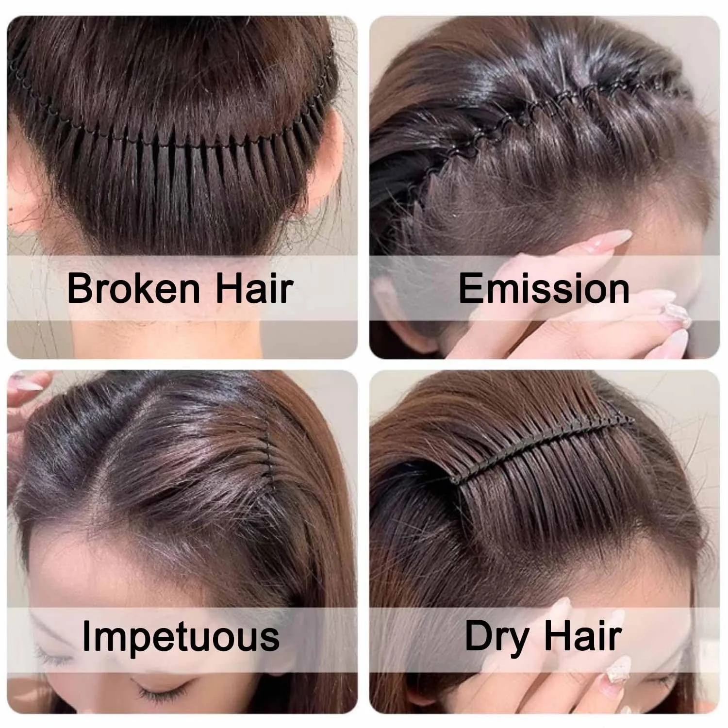 Жіночий обруч для волосся з кліпсами, 4 шт., фото №4