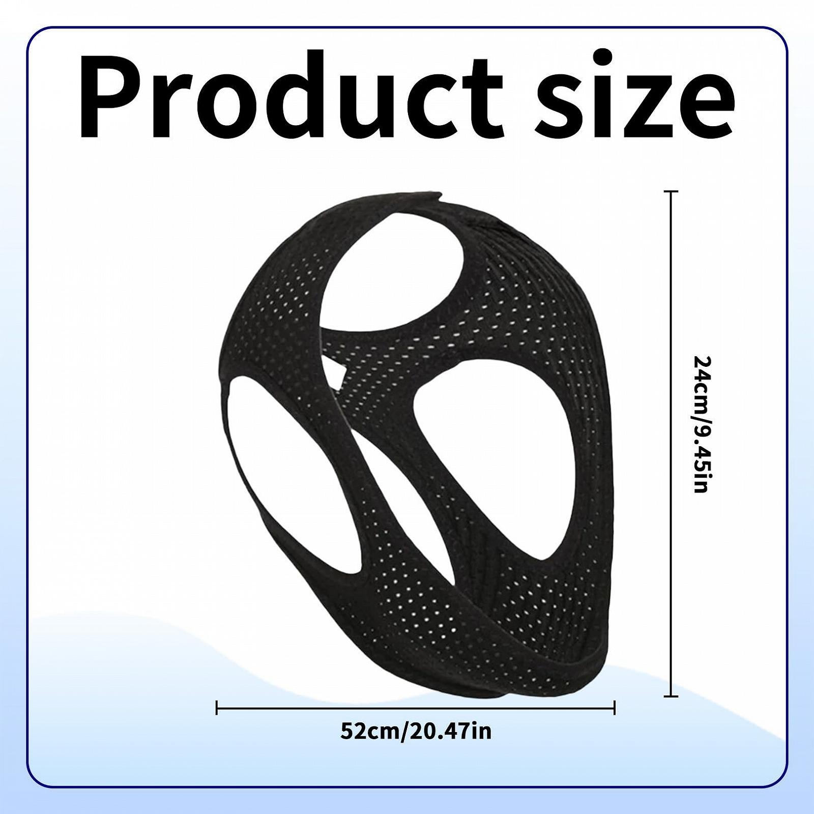 Ремінець проти хропіння еластичний чорний для чоловіків та жінок, фото №2