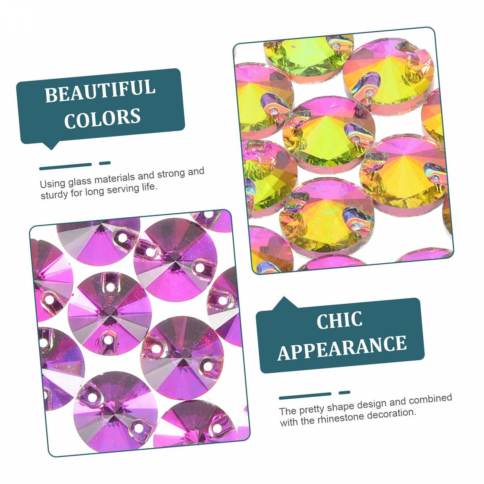 Стразы Operitacx Стеклянные Плоская задняя часть Круглые для пришивания на одежду Декоративные жемчужины, фото №4