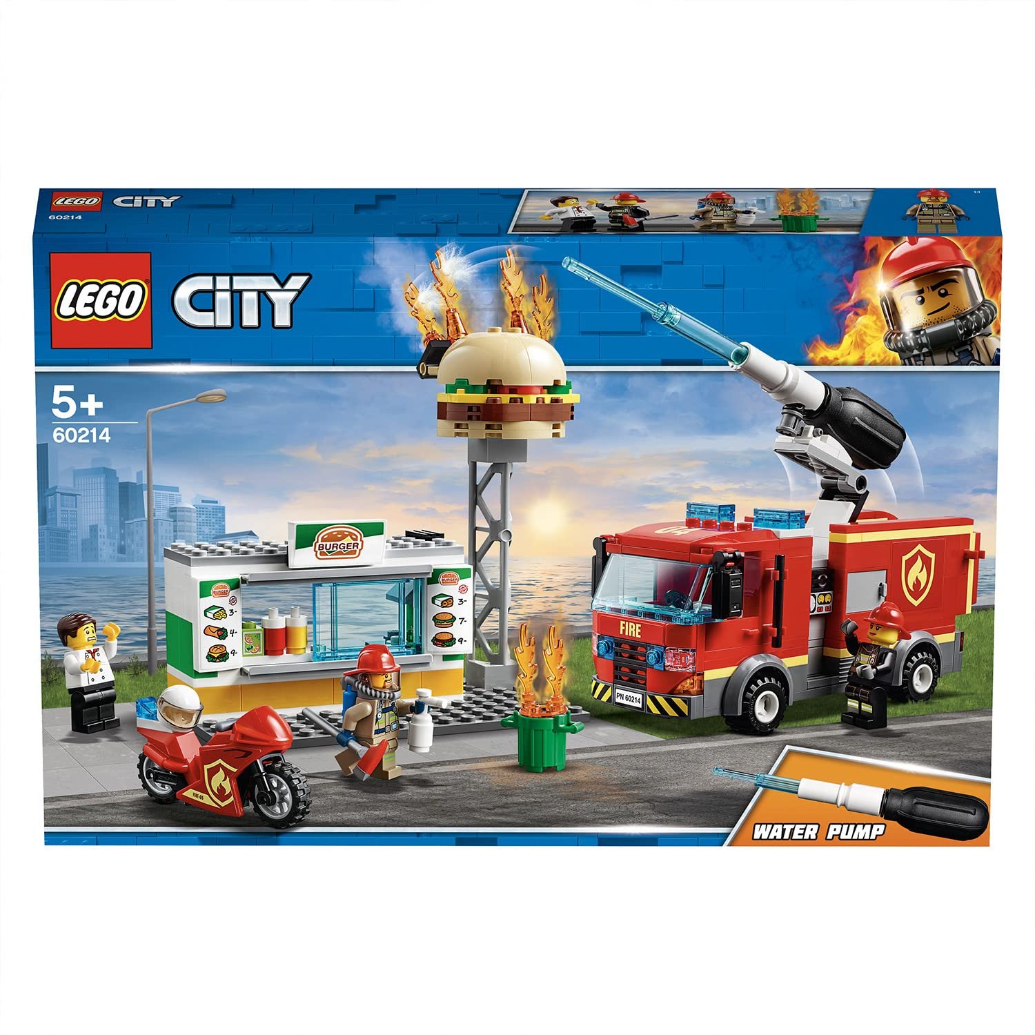Набір LEGO City Пожежна частина ресторану Burger 60214, фото №6