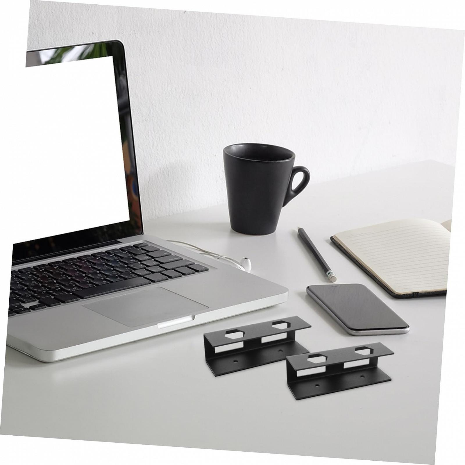 Подставка для ноутбука Veemoon Металлическая Под стол Регулируемая Эргономичная для разных размеров ноутбуков Невидимое хранение на столе Легкая сборка Черный, фото №4
