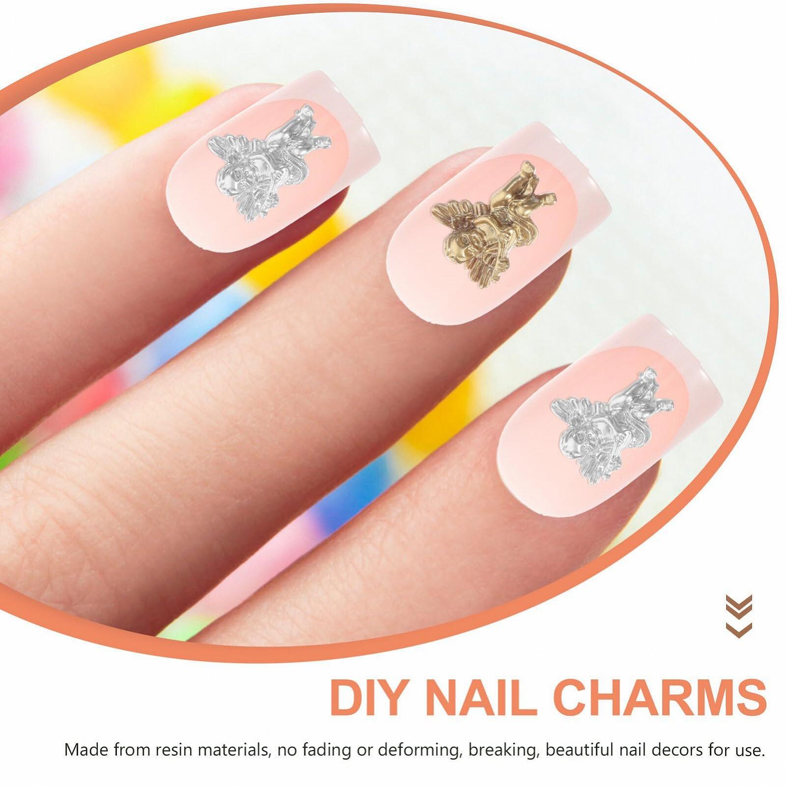 Подвески для ногтей ангелочки POPETPOP 80 шт., объемные, ангелочки, для акриловых ногтей, смоляные, 3D, ангелочки, ретро, барокко, Купидон, дизайн, украшения для ногтей, аксессуары для женщин, фото №9