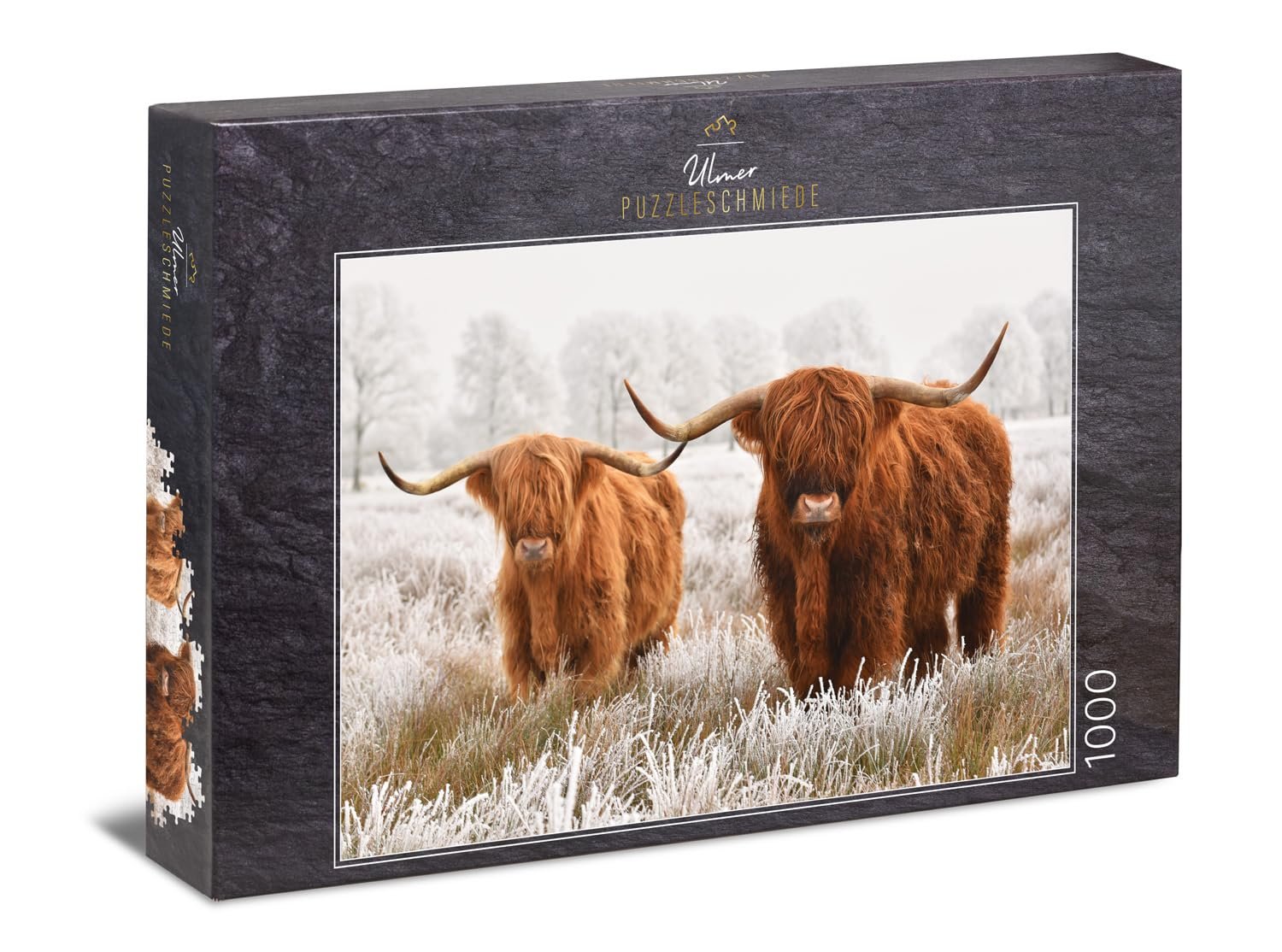 Пазл Ulmer Puzzleschmiede Winter Friends 1000 элементов Животные Хайлендские коровы Зима, фото №1 Пазл Ulmer Puzzleschmiede Winter Friends 1000 элементов Животные Хайлендские коровы Зима, фото №1