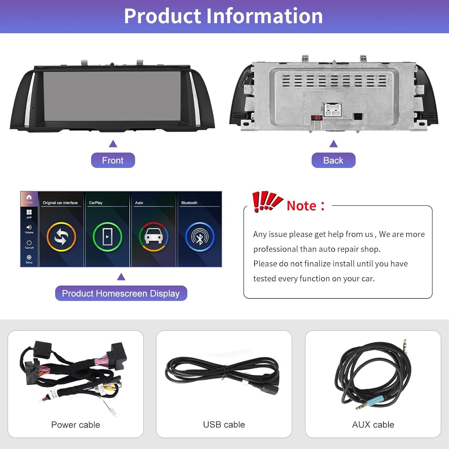 Штатна автомагнітола Road Top для BMW 5 Series F10/F11 2010-2011 Year with CIC System / 10.25" / Сенсорна / Linux / Apple CarPlay / Android Auto / Bluetooth / GPS / USB / AUX, фото №8
