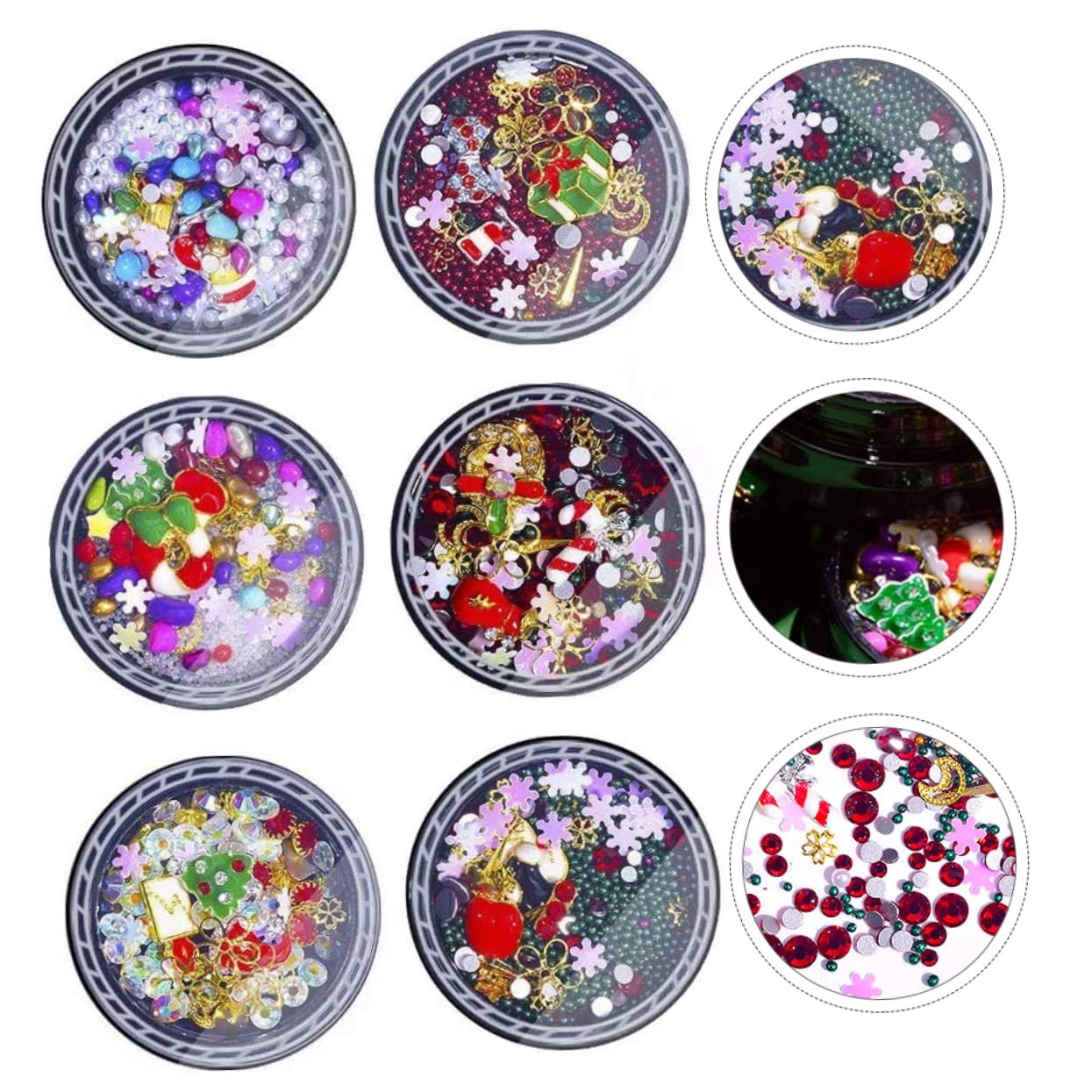 Стрази для нігтів Різдвяні FRCOLOR, кристали, різдвяний дизайн, фото №2